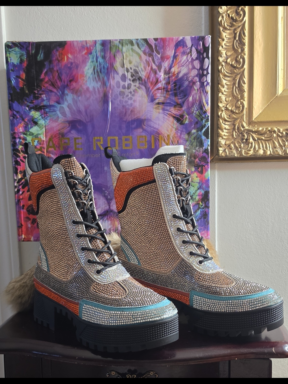 Cape Robbin Women's Embellished Multi-Color Combat Boots